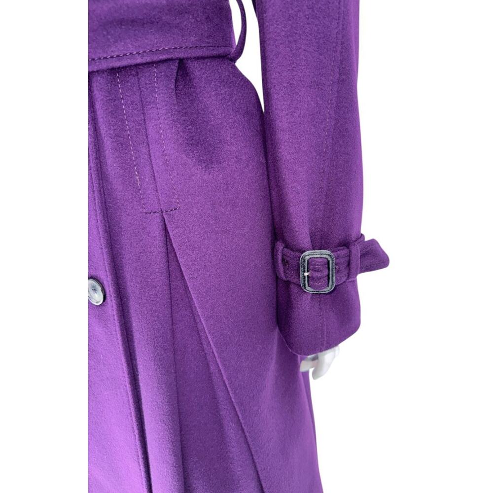 Burberry London Wool & Cashmere Trench Coat – Deep Purple US 12 - Picture 4 of 16
